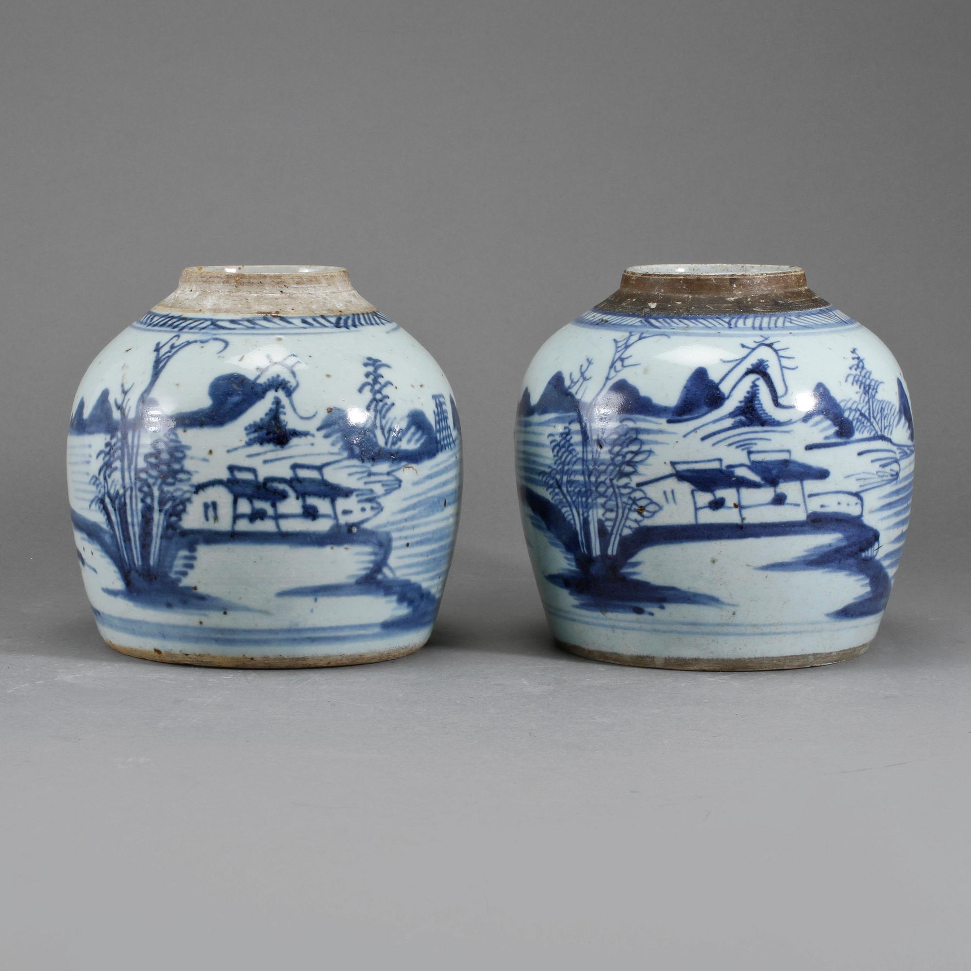 BOJANER, 2 st, porslin, Kina, 1800-tal.