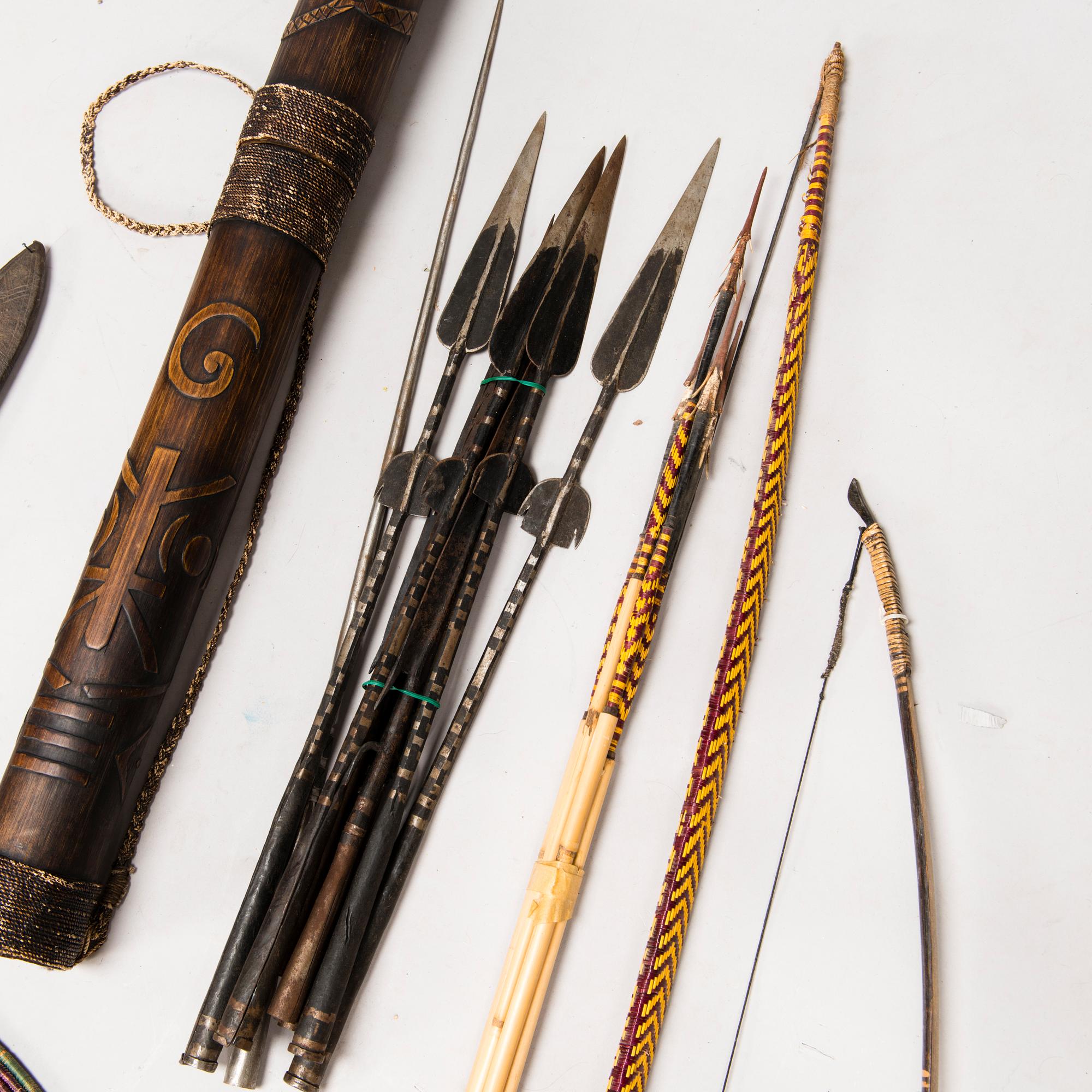 A set of 1960s African weapons.