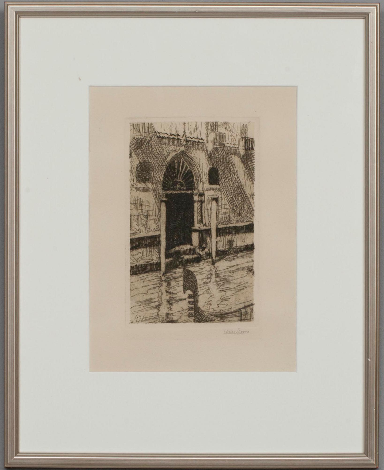 LOUIS SPARRE, etsning, signerad.