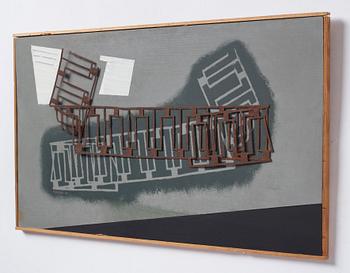 Fritz Grahn, blandteknik på pannå, signerad och daterad -64.