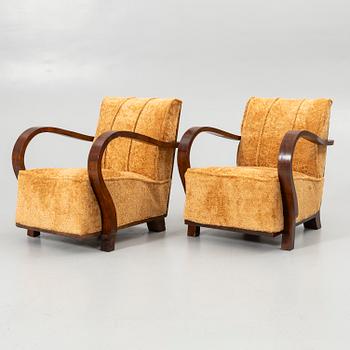 Armchairs, a pair, Art Deco style, 20th century.