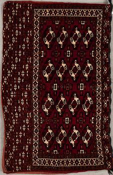 KAMELVÄSKA, semiantik, Tekke-Youmud, ca 146x116.