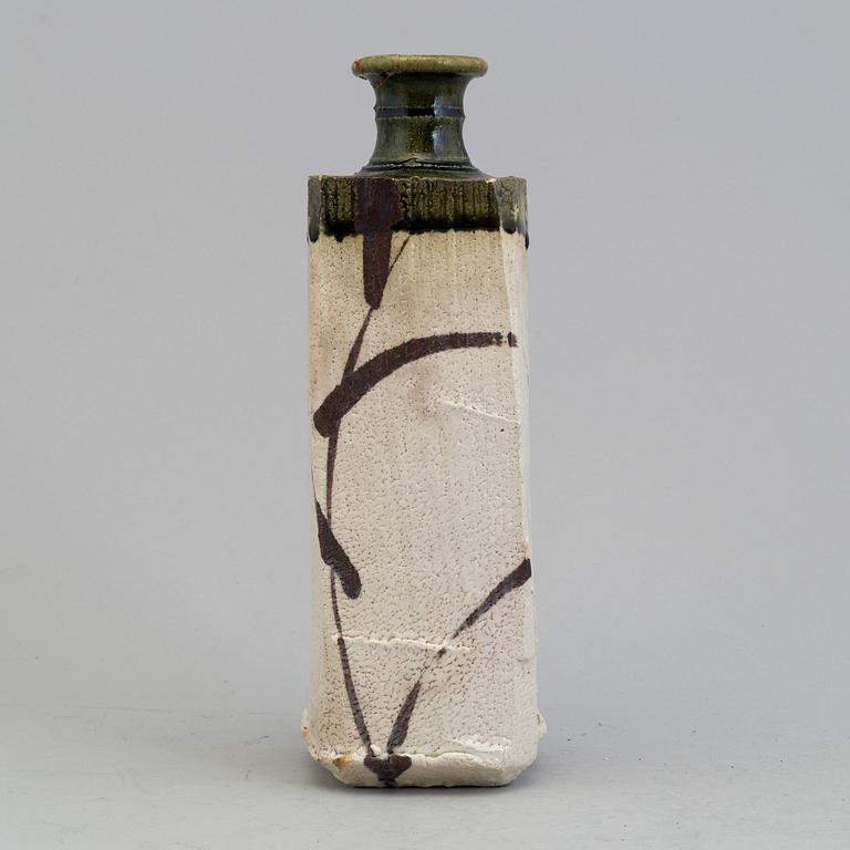 A Japanese stoneware bottle vase, 1960's.