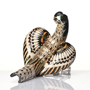 Birger Kaipiainen, a glazed ceramic sculpture of a bird, Rörstrand, Sweden 1950s.