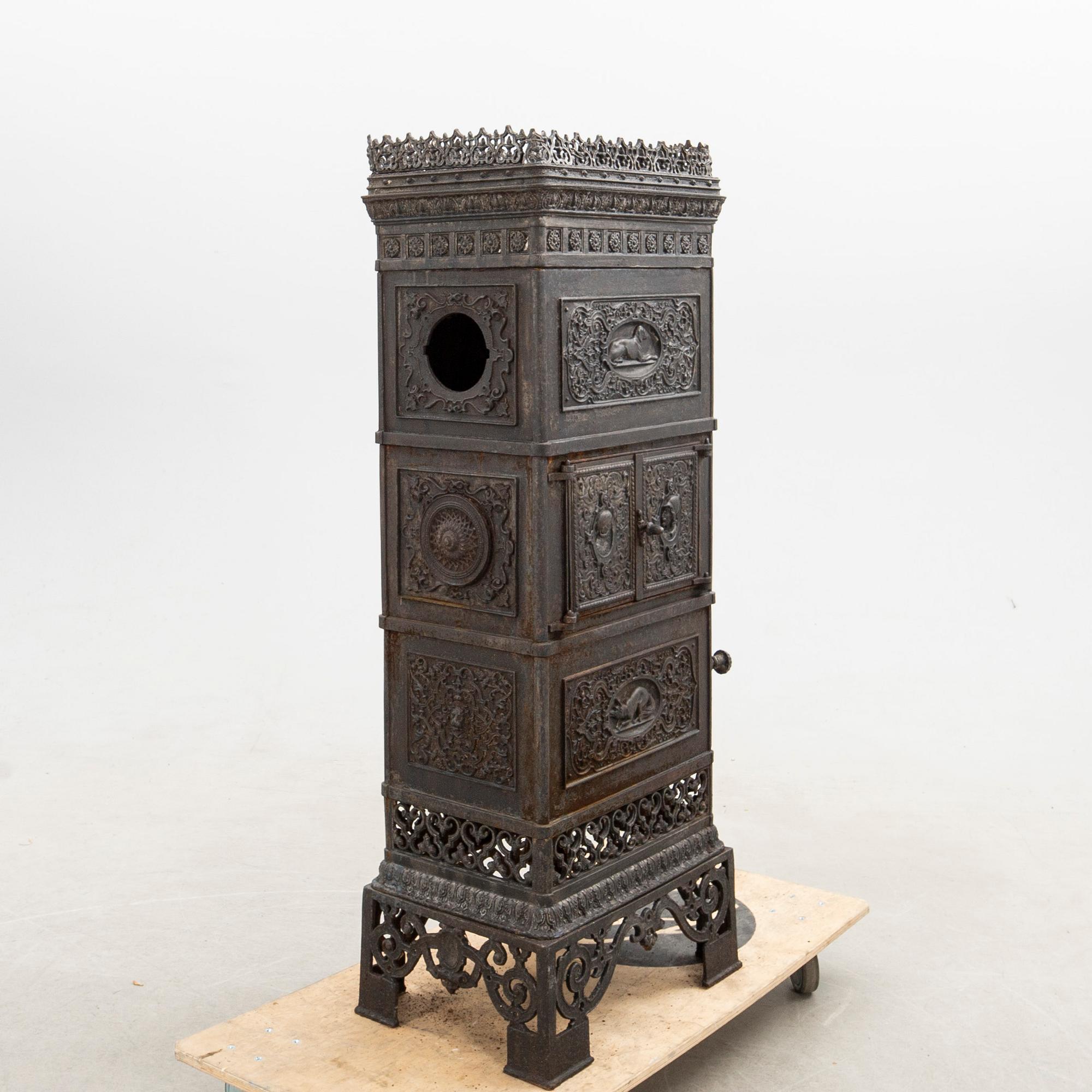 Fireplace, Central Europe, cast iron, circa 1900.