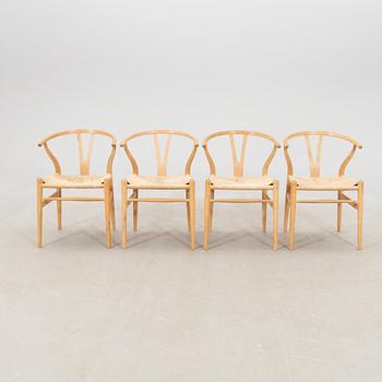 Hans J. Wegner, chairs, 4 pcs, "The Y-chair" model CH-24, Carl Hansen & Søn, Denmark.