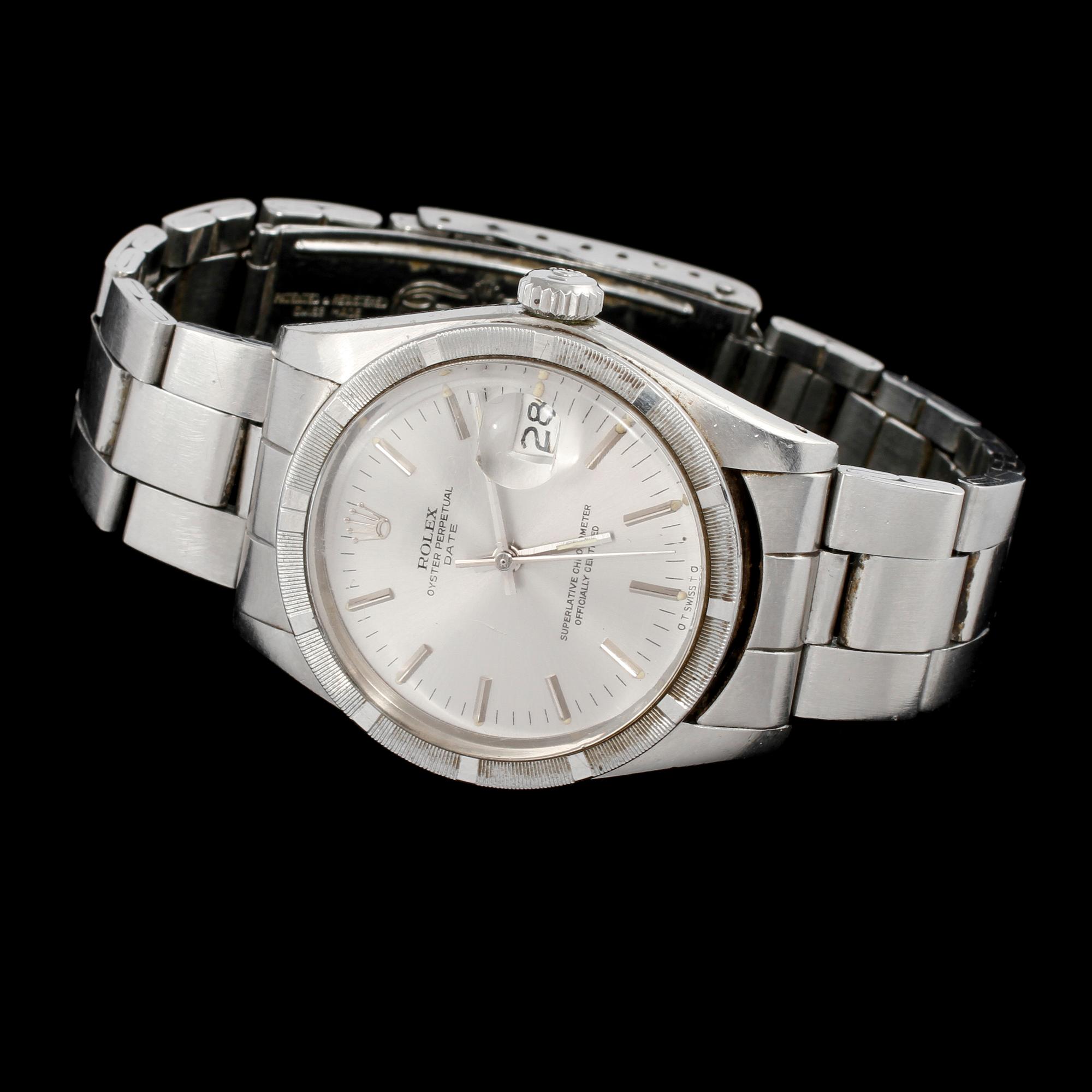 HERRARMBANDSUR,stål, Rolex oyster perpetual, Date. 1900-talets senare del.
