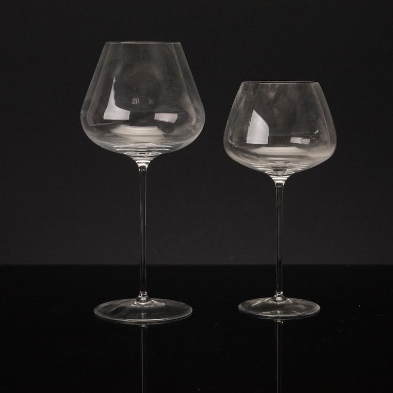 GLASS TABLEWARE, 22 pieces, "Rogaska Crystal", Slovenia.