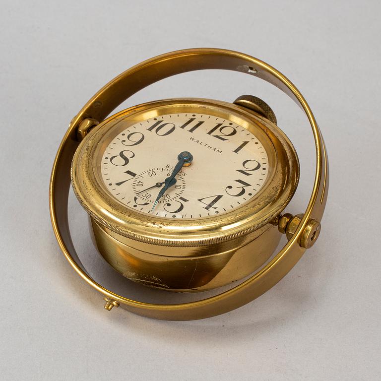 A Waltham 8 day marine chronometer deck clock, USA, early 20th Century.