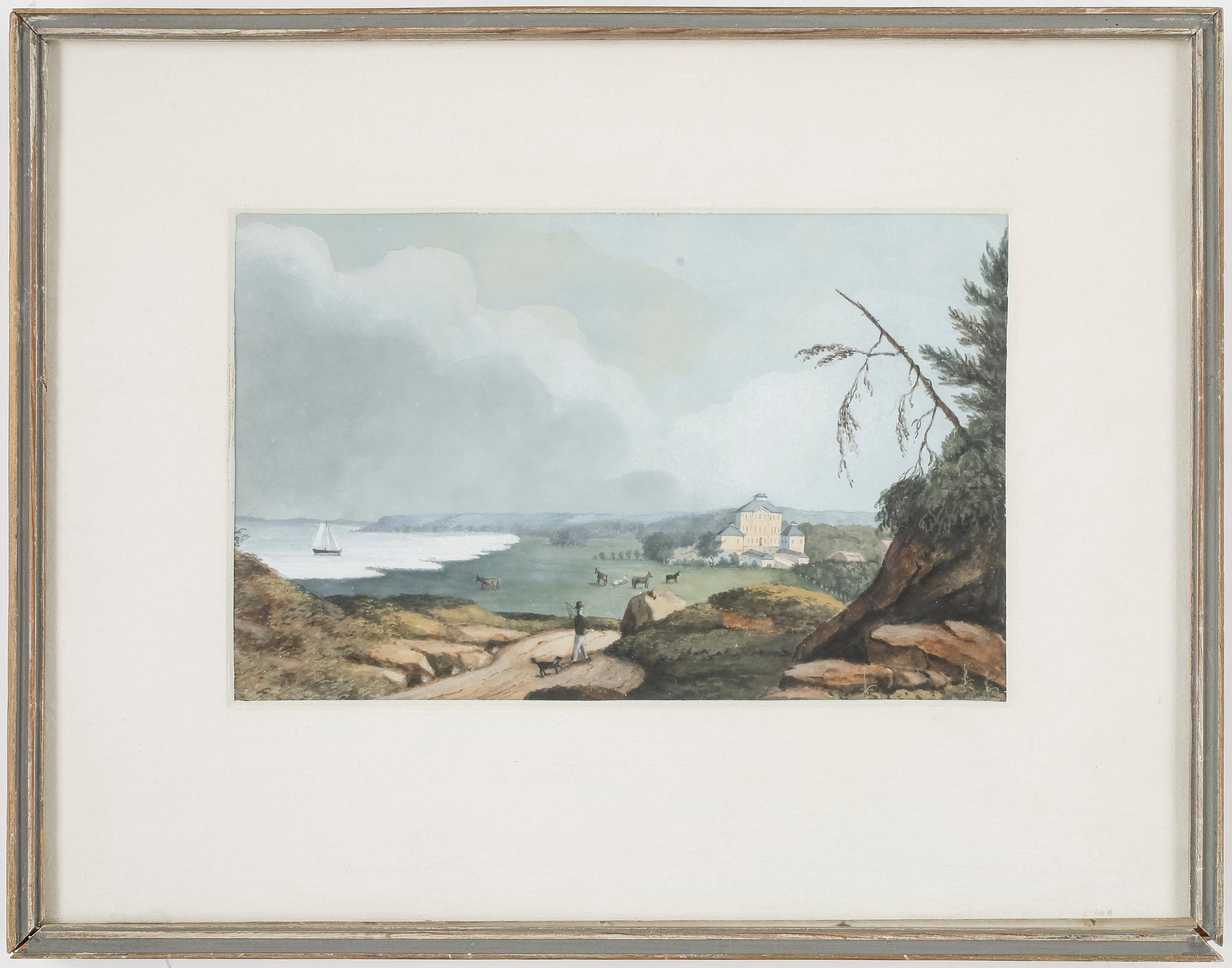 CARL GUSTAF ULFSPARRE AF BROXVIK, Akvareller/Gouacher, 4 st, en signerad CGU och daterad 1847.