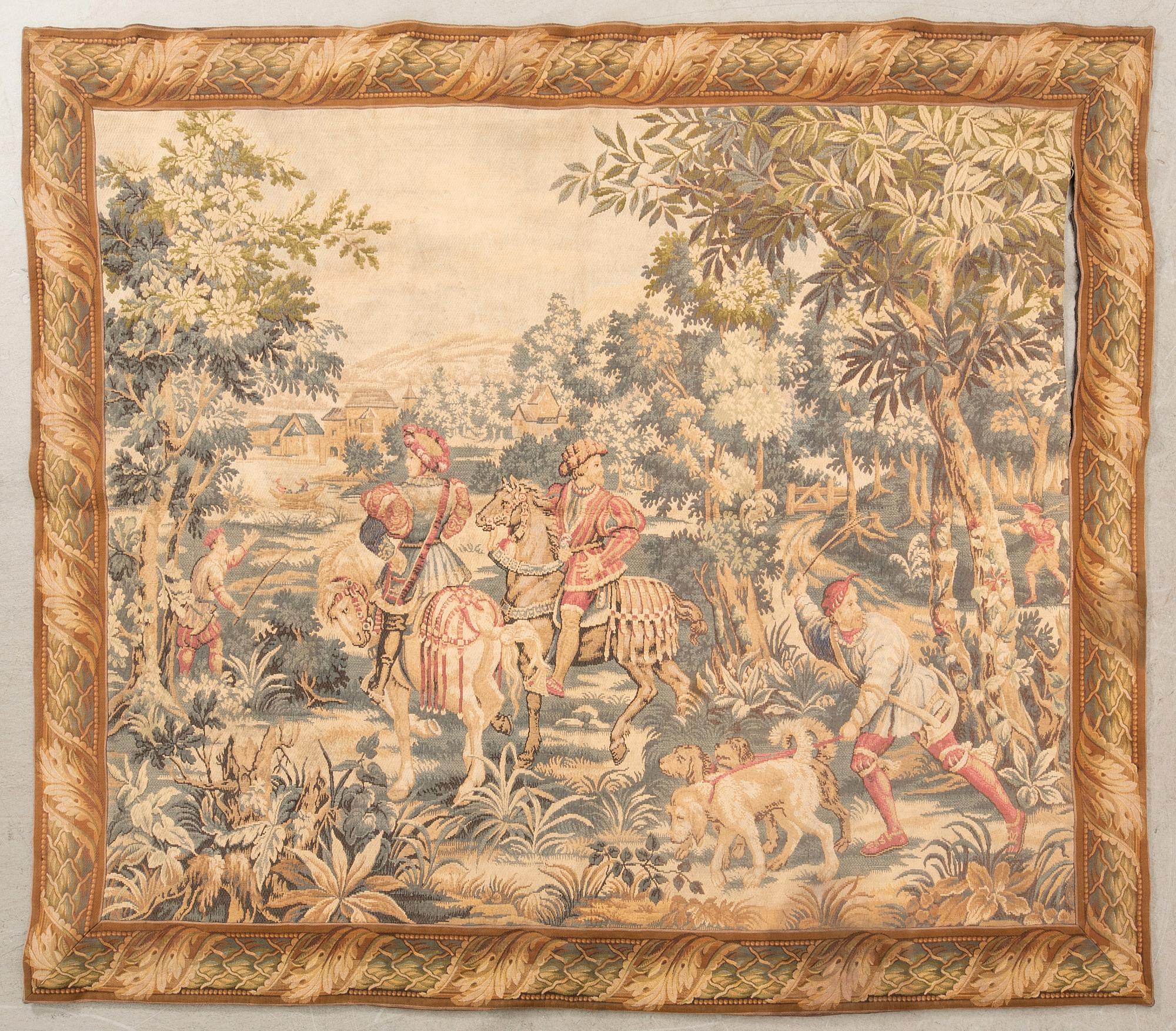Tapet Barock-stil maskinvävd ca 165x205 cm.