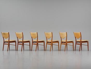 Finn Juhl, a set of six chairs and a pair of armchairs, model "Bo-63" and "Bo-72", Bovirke, Denmark, 1940s-50s.