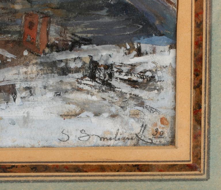 SALOMON SMOLIANOFF, gouache, signerad och daterad 30.