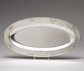 Georg Jensen, an 830/1000 silver fish serving platter, Copenhagen 1918, Swedish import marks, design nr 206.