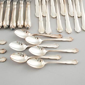 72 silver cutlery by C.G Hallberg, Stockholm, 20th century.