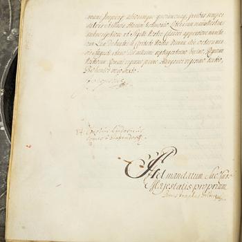 Handskrift på uppdrag av Det Kejserliga Majestätet Joseph I av Habsburg, Böhmen 1710.