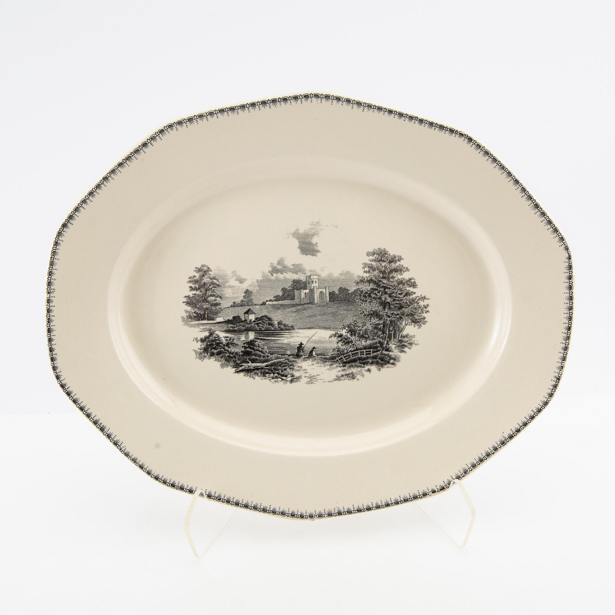 Service 56 pcs Bochs from Belgium early 20th century stoneware.