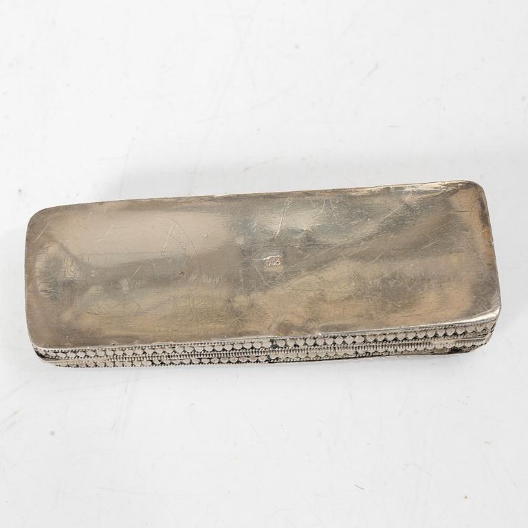 Boxes, 4 pcs, silver and niello, including Moscow, Russia 1873.