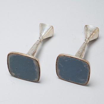 A pair of candlesticks by Thore Eldh for K&EC in Göteborg, 1960s.
