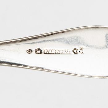 Bengt Törnberg, forks, 12 pcs, and Stephan Westerstråhle and Niklas Ramberg, spoons, a pair, early 19th century.