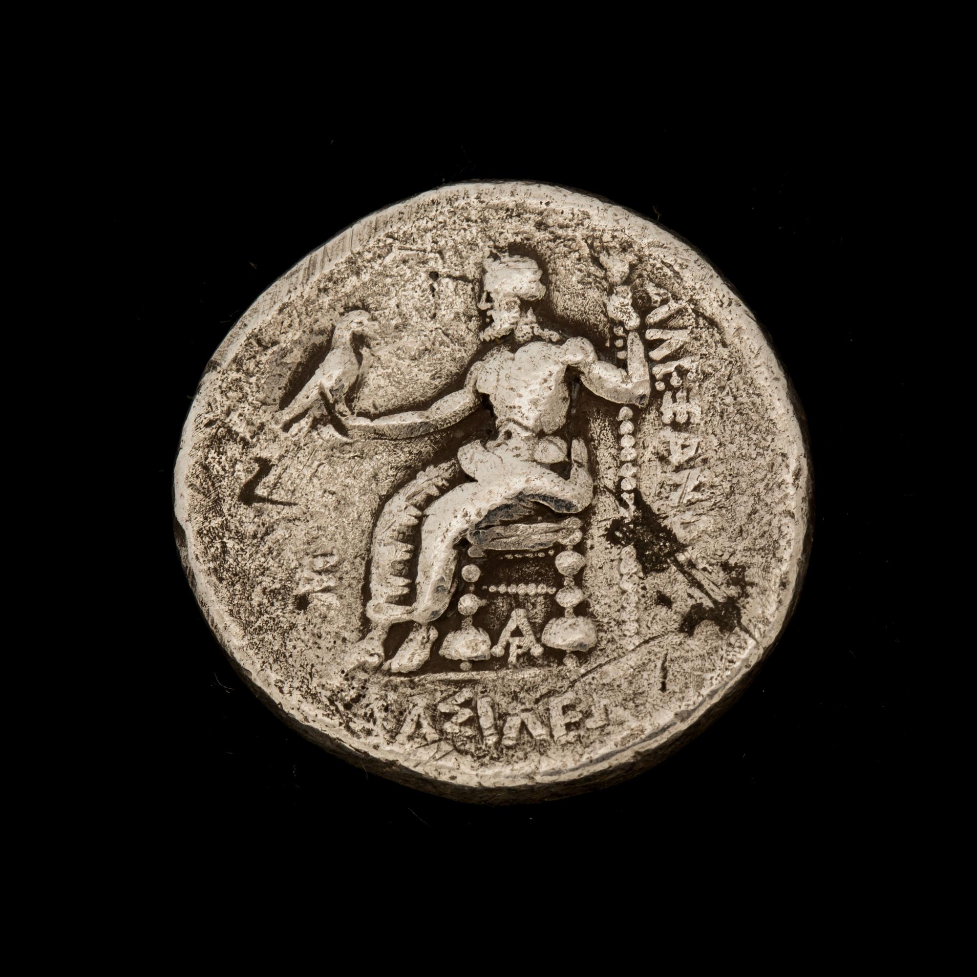 ANTIKT MYNT, silver. Alexander den Store. Ca 16.7g.