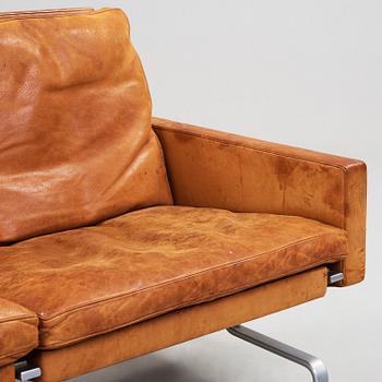 A Poul Kjaerholm three seated 'PK-31-3' brown leather sofa by E Kold Christensen, Denmark 1960's.