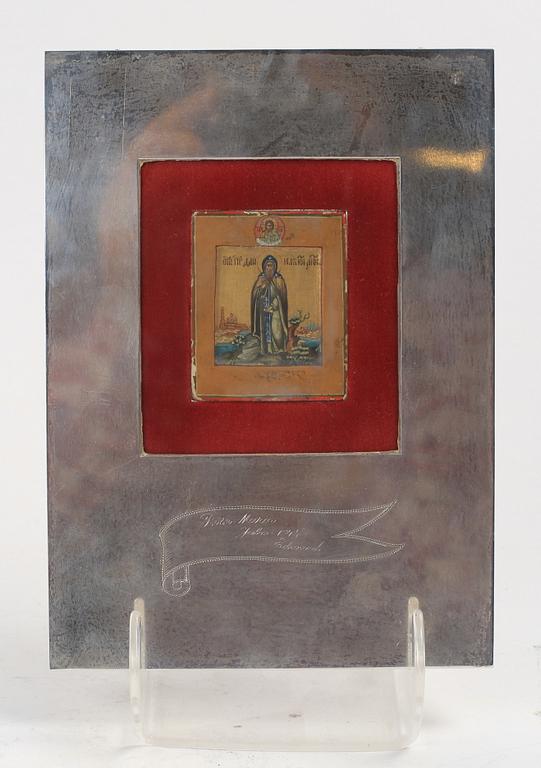 IKON MED SILVERRAM, Ryssland resp Atelier Borgila, 1900-tal.