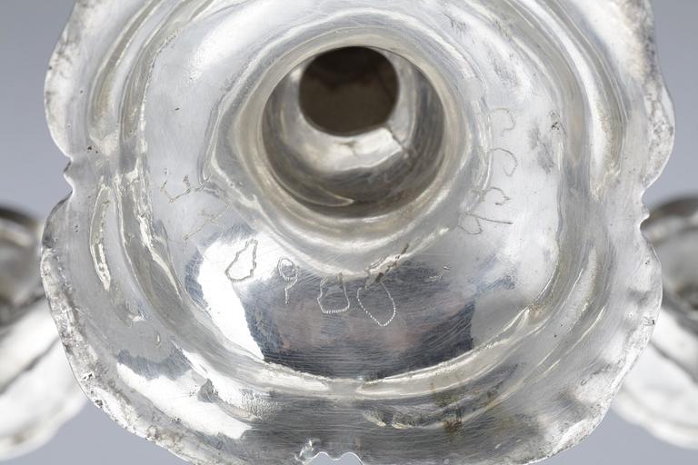 KANDELABRAR, ett par, silver, GEWE, Malmö 1975. Tot vikt ca 1560 gram.