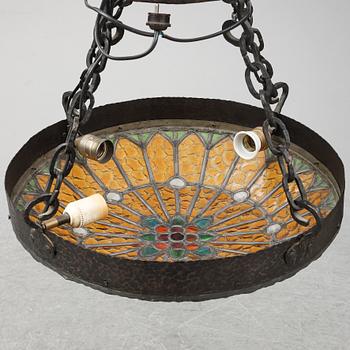 A stained glass ceiling light, first half of the 20th Century.