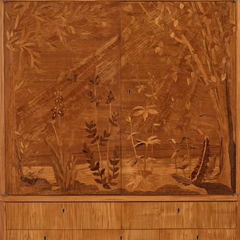 Carl Malmsten, a Swedish Modern cabinet on stand, a journeyman's masterpiece by Sven-Erik Fryklund, Sweden 1942.