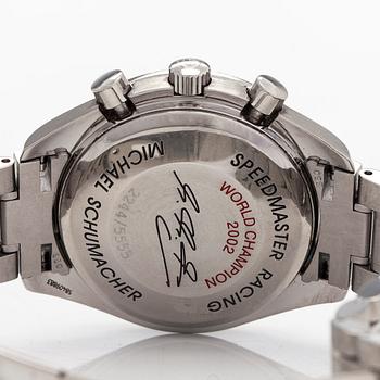 Omega, Speedmaster, Racing, Triple Date, "Michael Schumacher World Champion 2002", chronograph, wristwatch, 39 mm.