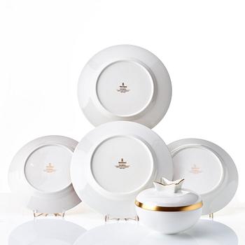 Karin Björquist, a 54 pieces "Nobel" bone china dinner service, Rörstrand, Sweden post 1991.