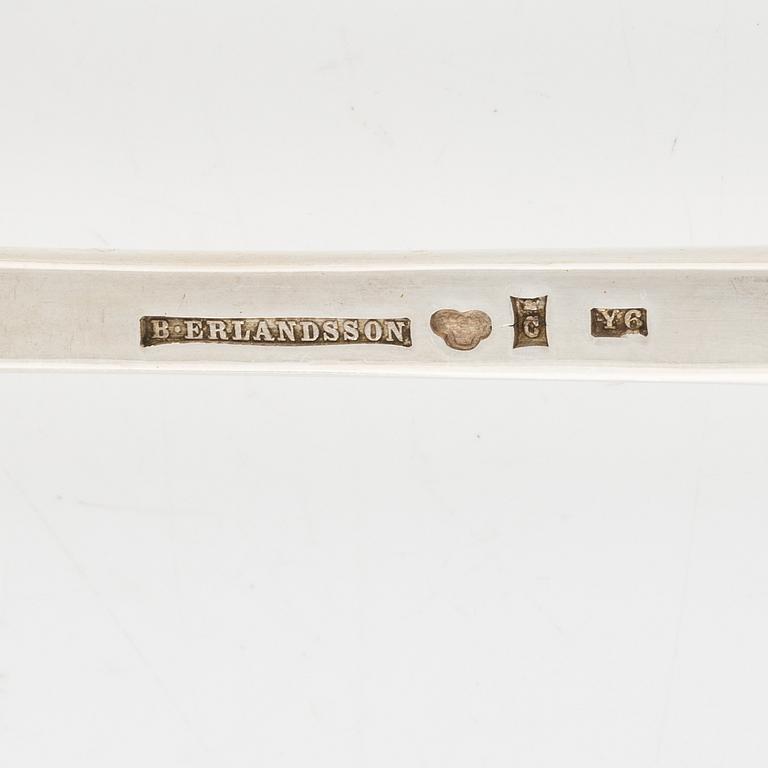 Cutlery, 14 pieces, silver, model 'Rosett', B Erlandsson, Kristianstad 1901.