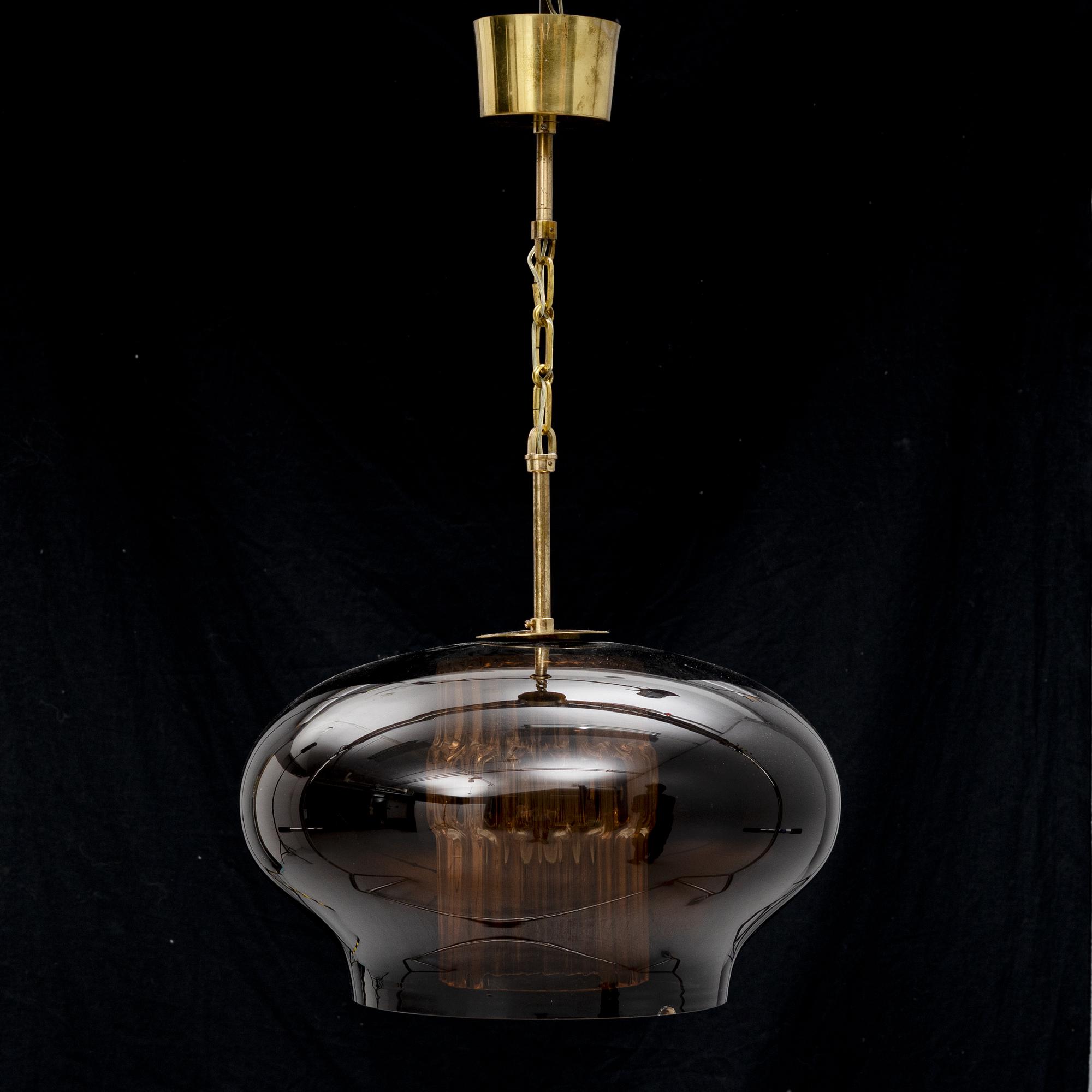 Carl Fagerlund, taklampa, Orrefors, 1970-tal.