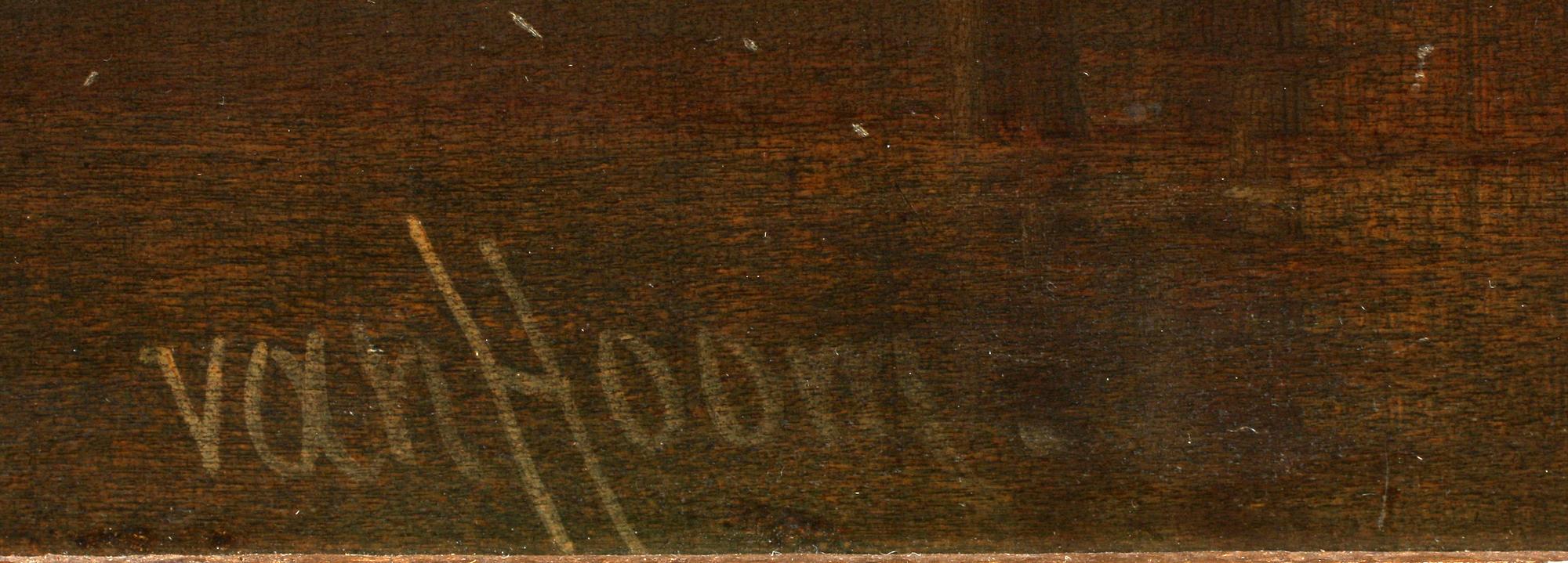 LUDWIG HERMANN VAN HOOM, olja på pannå, sign.