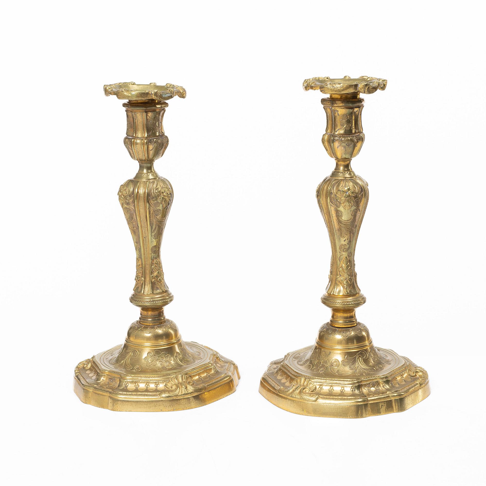 Candelabras, a pair in the Baroque style, 19th century.