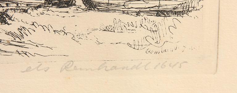 REMBRANDT HARMENSZ VAN RIJN, efter. Etsning.