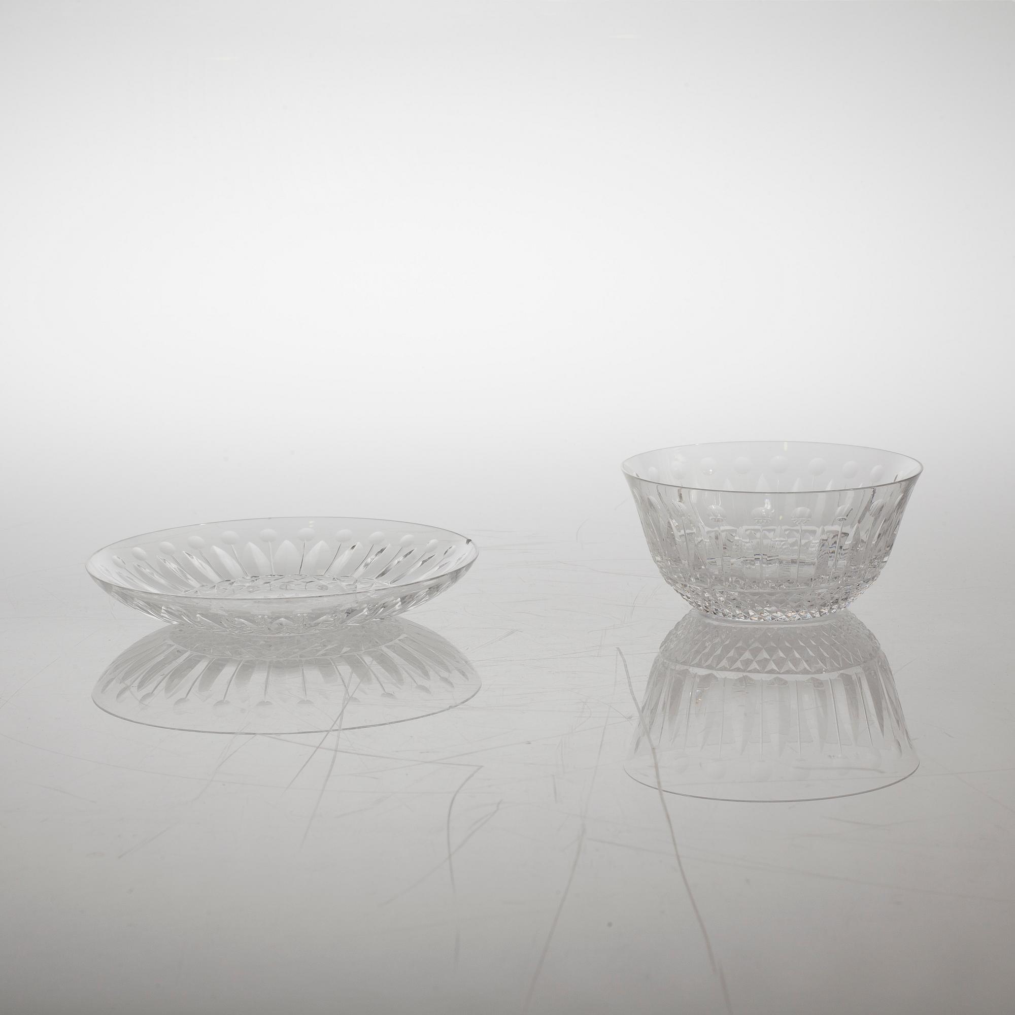 A glass tableware collection of 61 pcs, "Tommy" by Saint-Louis, France, late 20th century.