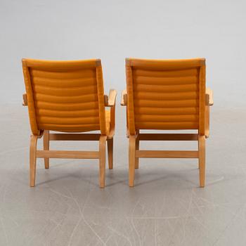 Bruno Mathsson, armchairs 1 pair, "Eva", Karl Mathsson Company, Värnamo, 1973.