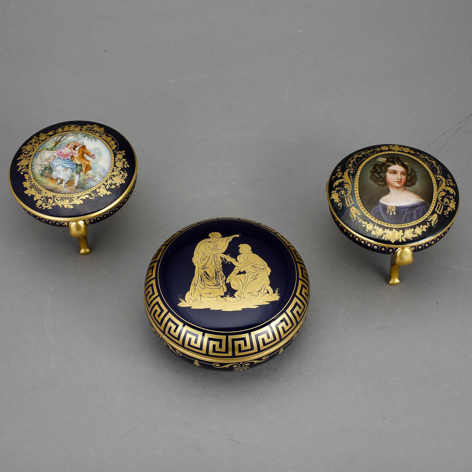 ASKAR, 3 st, porslin, Hutschenreuther, Tyskland, 1900-talets första hälft.