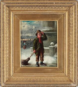 OKÄND KONSTNÄR, olja på pannå, bär sign o dat 1860.