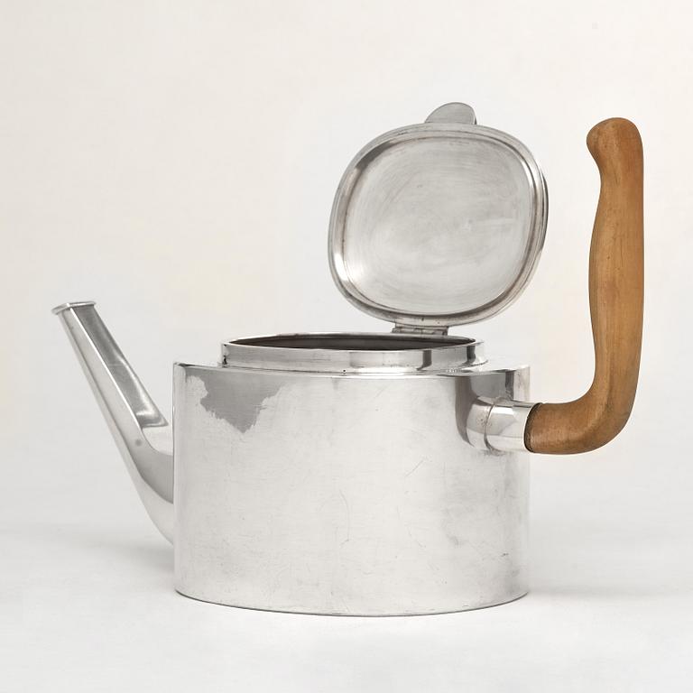 SIGURD PERSSON, tekanna, Stockholm 1980, smed Wolfgang Gessl, sterling silver.