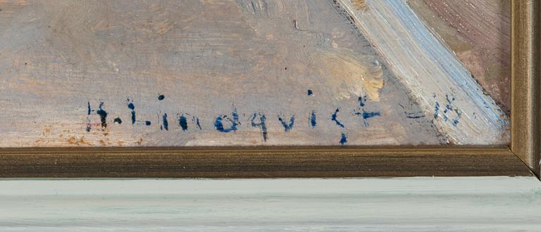 Herman Lindqvist, Norra Kyrkogatan från domkyrkan mot Norderport, Visby.