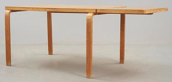 An Alvar Aalto birch table, Huonekalu-ja Rakennustyötehdas or Aalto Design Hedemora, probably 1940's-50's.