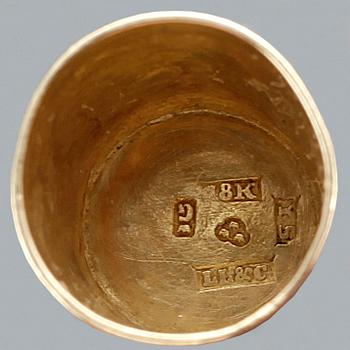 FINGERBORG, guld, Lars Larsson, Göteborg 1876. Total vikt ca 3 gram.
