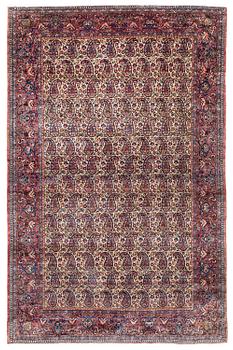 472. An antique silk Kashan, Central Persia, c. 201 x 130 cm.