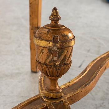 A Gustavian giltwood console table, around year 1800.