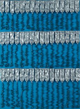 352. Fernandez Arman, ”Blue and Silver”.