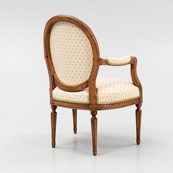 A Gustavian armchair, second half of the 18th Century.