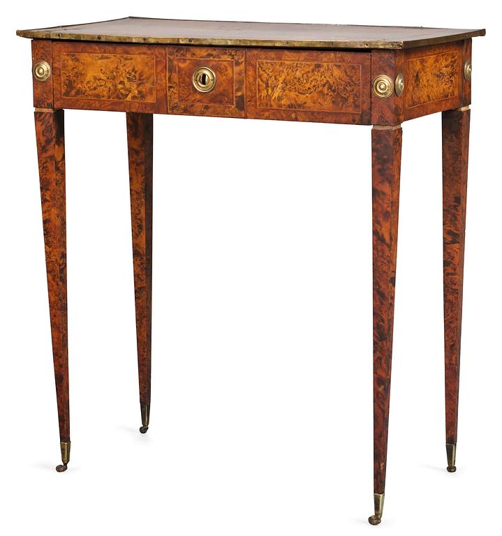 A Gustavian Lady's working table by A. Lundelius dated 1785.